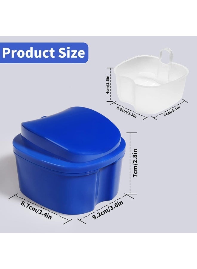 ChicAbode 2PCS Denture Case with Strainer,Denture Cup with Strainer,Denture Bath Box False Teeth Storage Box with Basket Net Container Holder for Trave, Dentures Box, Dental Retainer Container, Denture Bath - Image 2